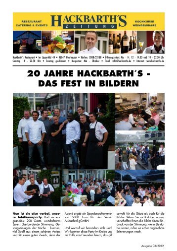 20 jahre hackbarth´s - das fest  in bildern - Hackbarth's Restaurant