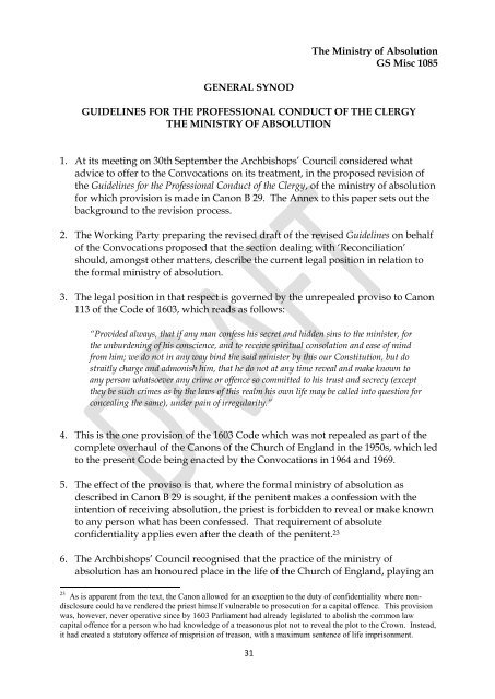 gs 1970 - draft guidelines for the professional conduct of the clergy