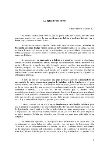 La Iglesia y los laicos - Conferencia de Provinciales Jesuitas en ...