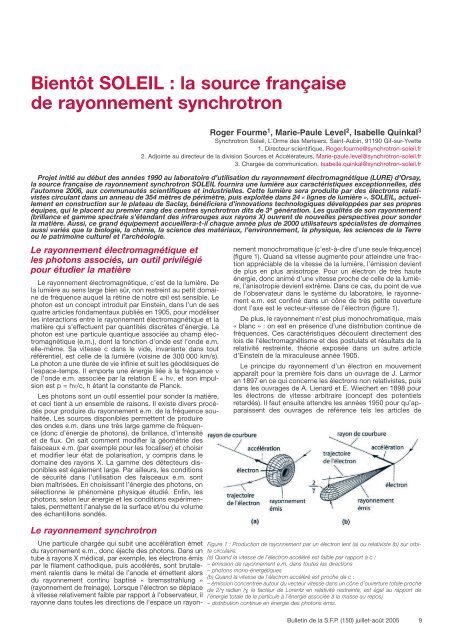 BientÃ´t SOLEIL : la source franÃ§aise de rayonnement synchrotron