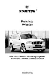 Preisliste JEEP Grand Cherokee