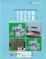 Okamoto Precision Surface Grinding Machine 1624n 1632n Brochure