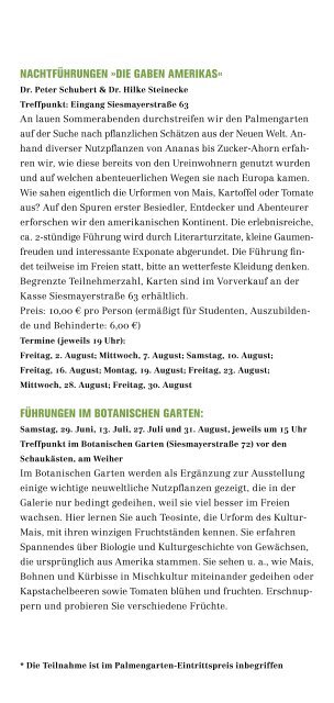 Rahmenprogramm "Aus der Neuen Welt" - Palmengarten