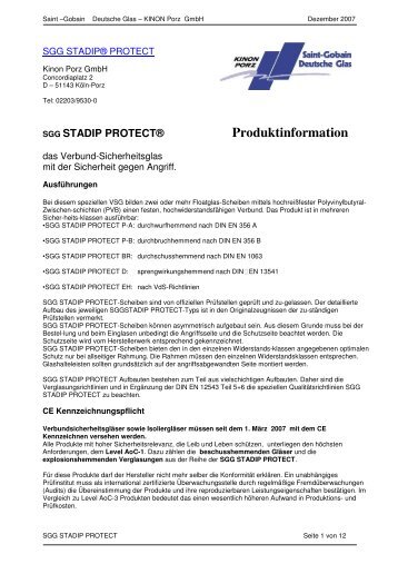 Produktinformation - Saint-Gobain Deutsche Glas GmbH