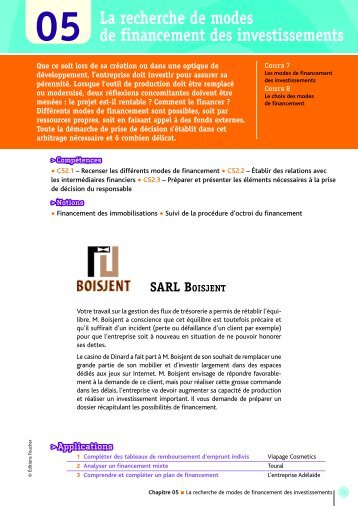 La recherche de modes de financement des investissements - Decitre