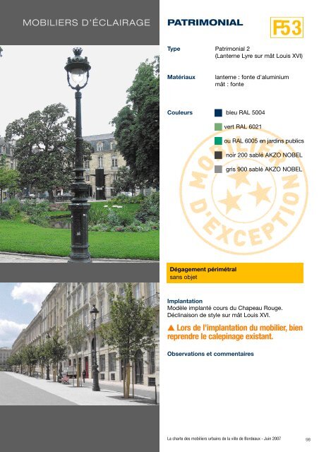 Catalogue : Eclairage public - Bordeaux