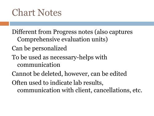 Clinical Notation: Documentation for clients in treatment - CASAT