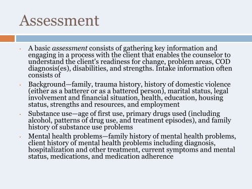 Clinical Notation: Documentation for clients in treatment - CASAT