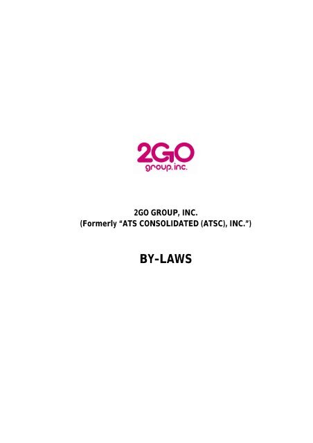 2GO Group, Inc. By-Laws