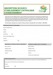 inscription 2012/2013 etablissement catholique d'enseignement - MEJ