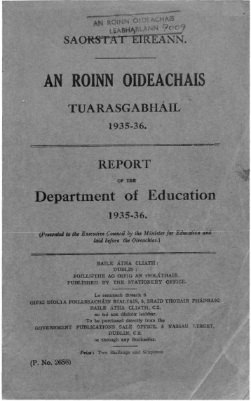 Statistical Report 1935-1936 - Department of Education and Skills