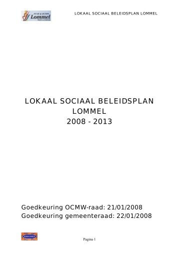 lokaal sociaal beleidsplan lommel 2008 - 2013 - Vlaanderen.be