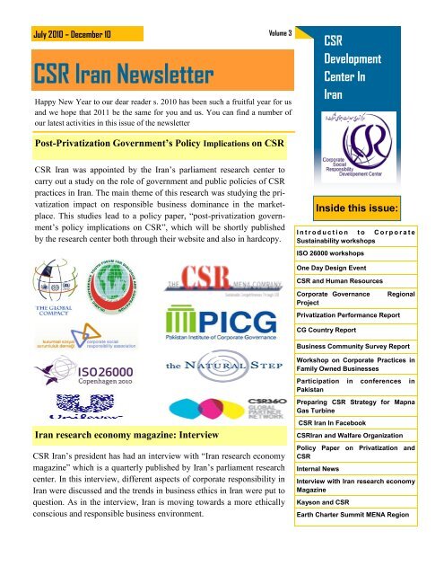 CSR Iran Newsletter - CSR360 Global Partner Network
