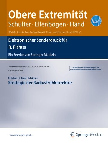 Radiuskorrektur - Zentrum fÃ¼r Handchirurgie Ravensburg