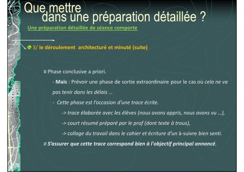 De la fiche de prep