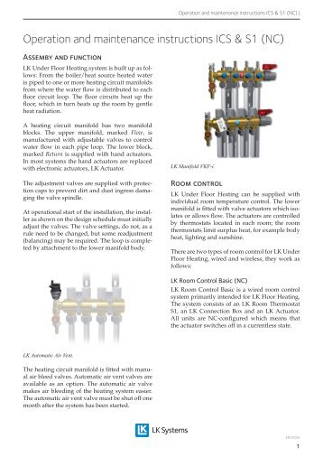 Operation and maintenance instructions (NC) - LK Systems AB