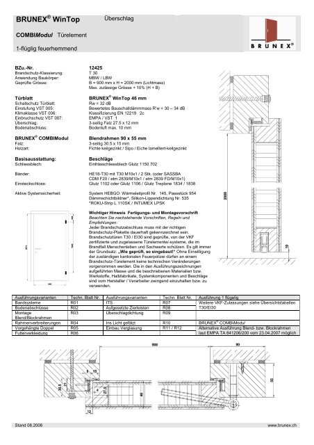 technisches Blatt zu BZU 12425 Wintop COMBIModul - Brunex