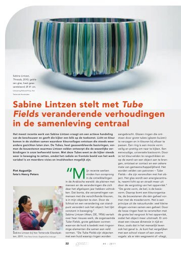 Sabine Lintzen stelt met Tube Fields veranderende ... - Modern glas
