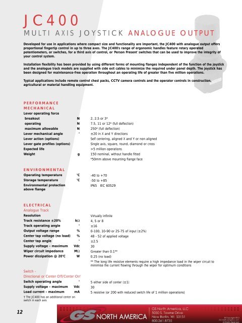 JC400 Product Data Sheet - Penny + Giles