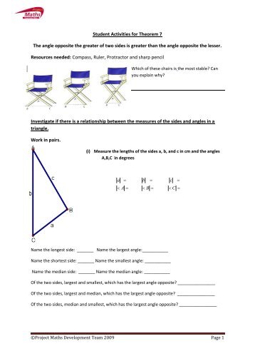 Student Activities for Theorem 7 The angle opposite ... - Project Maths