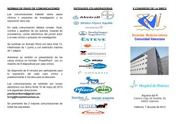 Programa cientÃ­fico - Sociedad EspaÃ±ola de Medicina Interna