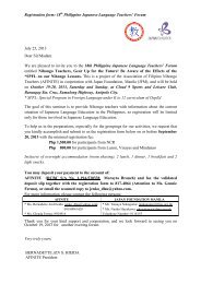 Registration form: 18th Philippine Japanese Language Teachers ...