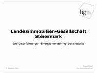 LIG Steiermark: Energieerfahrungen–Energiemonitoring–Benchmarks