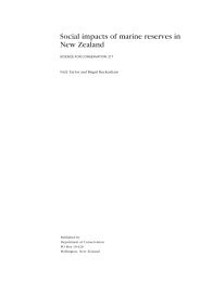 Social impacts of marine reserves in New Zealand - Department of ...