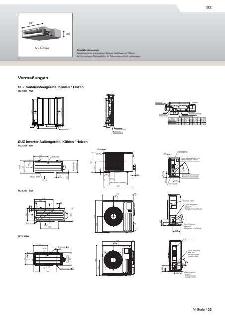 M-Serie Raumklima, Single und Multi Split Systeme