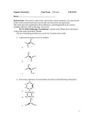 1 Organic Chemistry Final Exam (100 pts) Fall 2010 - Courses