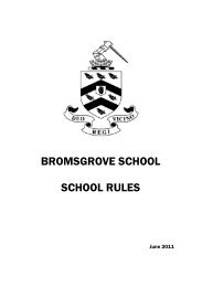 School Rules - Bromsgrove School