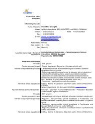 Curriculum vitae Europass Informatii personale Nume ... - ICECHIM