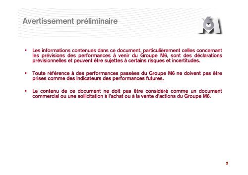 Roadshow Paris Novembre 2008 - Groupe M6