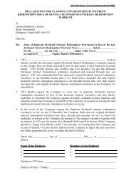 Declaration form for Issue of Duplicate Dividend Warrant uâ¦ - Grasim