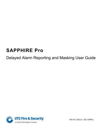 SAPPHIRE Pro Delayed Alarm Reporting and Masking User Guide