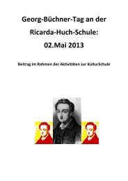 Georg-Büchner-Tag an der Ricarda-Huch-Schule: 02.Mai 2013