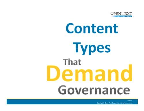 Copyright Â© Open Text Corporation. All rights reserved. Slide 1 - AIIM