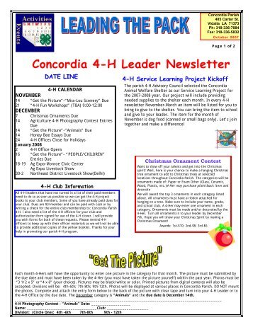 Concordia 4-H Leader Newsletter