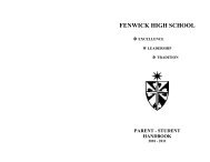 parent - student handbook - Fenwick High School