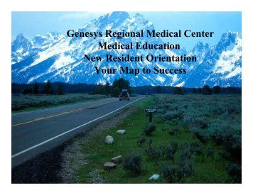 Map to Success presentation - Genesys Regional Medical Center