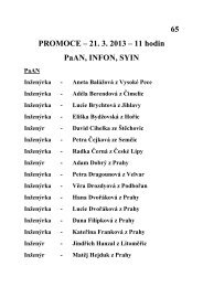 65 PROMOCE â 21. 3. 2013 â 11 hodin PaAN, INFON, SYIN - OIKT