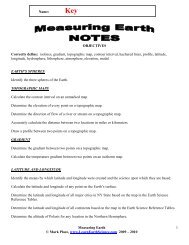 Measuring Earth Notes Key - Learn Earth Science