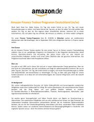 Amazon Finance Trainee Programm Deutschland (m/w)