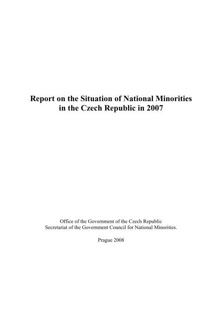 Report on the Situation of National Minorities in the Czech Republic ...