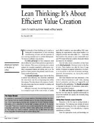 Lean Thinking: It's About Efficient Value Creation - Association for ...