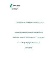 Formulare de procura speciala AGOA si AGEA 20.12.2012 - Lafarge