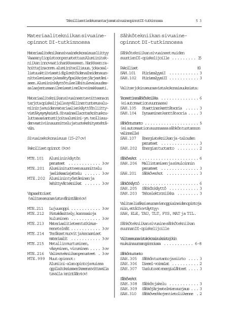 Teknillisen tiedekunnan opinto-opas 2003-2004 - University of Vaasa