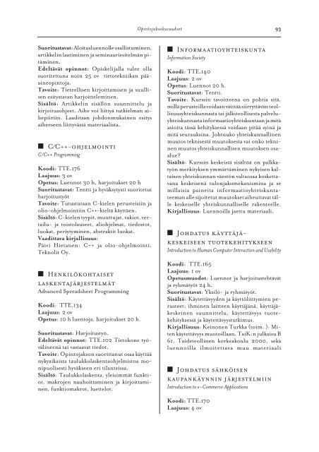 Teknillisen tiedekunnan opinto-opas 2003-2004 - University of Vaasa