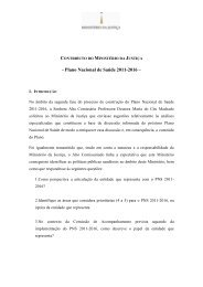 contributo do ministÃ©rio da justiÃ§a - Plano Nacional de SaÃºde 2012 ...