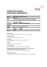 Cahier des clauses techniques particulières - Inrap